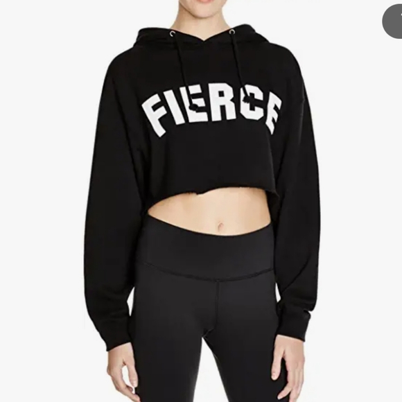 Stylestalker Fierce oversized Black cropped hoodie - Picture 1 of 4